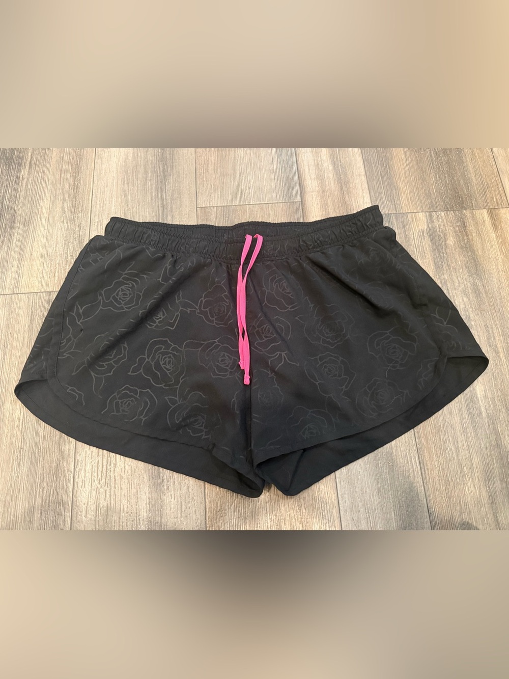 Old Navy Black Athletic Shorts with Pink Drawstring